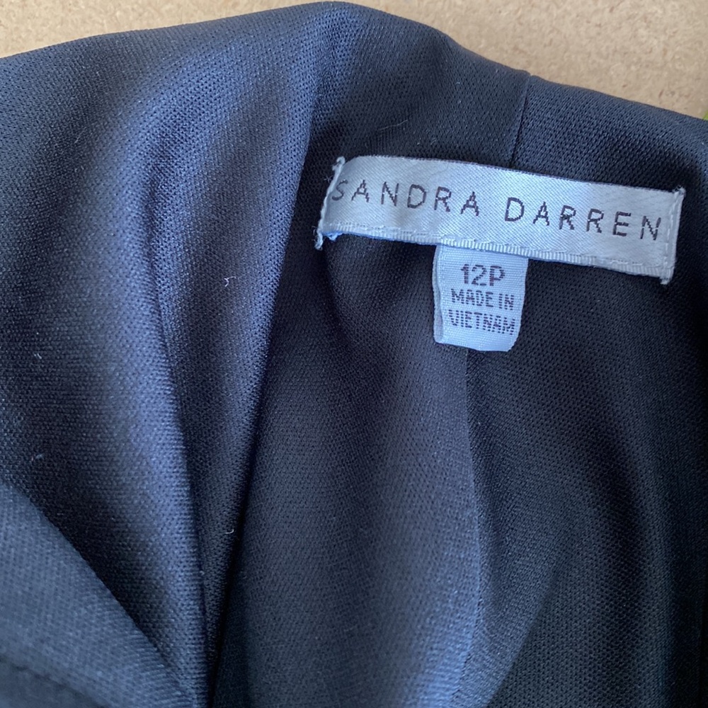 Sandra Darren Green/Black/White Printed Dress. Great condition. Size 12P - Picture 5 of 6